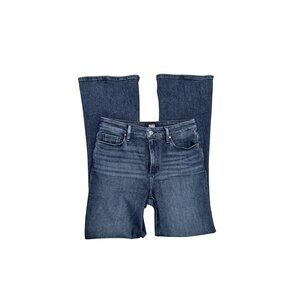 Paige High Rise Laurel Canyon Boot-Cut Jeans In Ash Black Denim Size 28 Style #2
